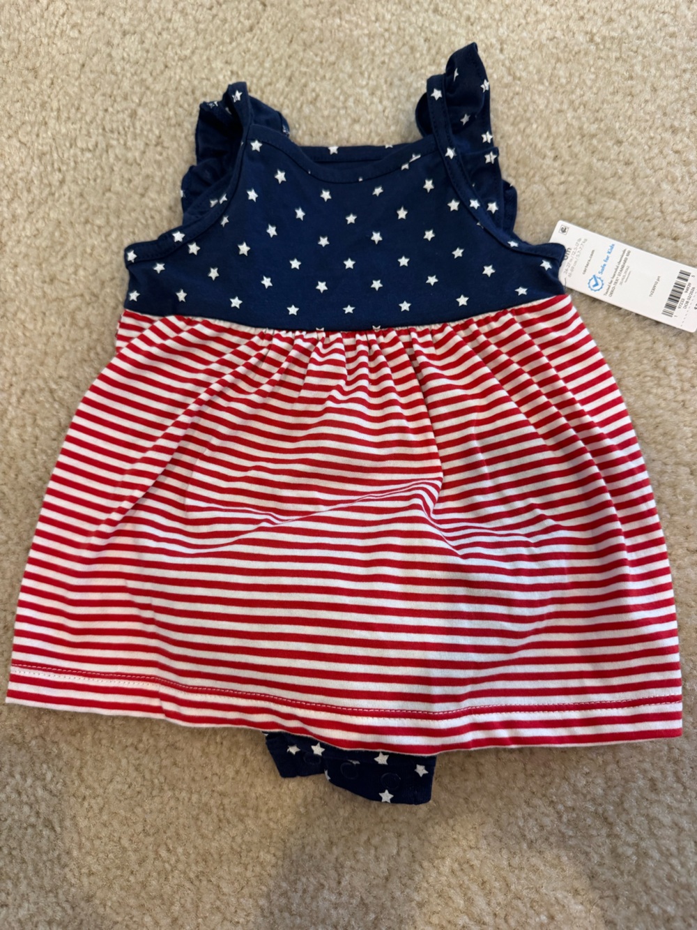 Carter's Navy, Red & White Star and Stripe Baby Dress